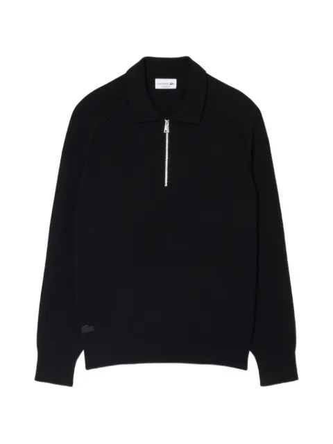 Lacoste commuter zipped wool polo collar sweater