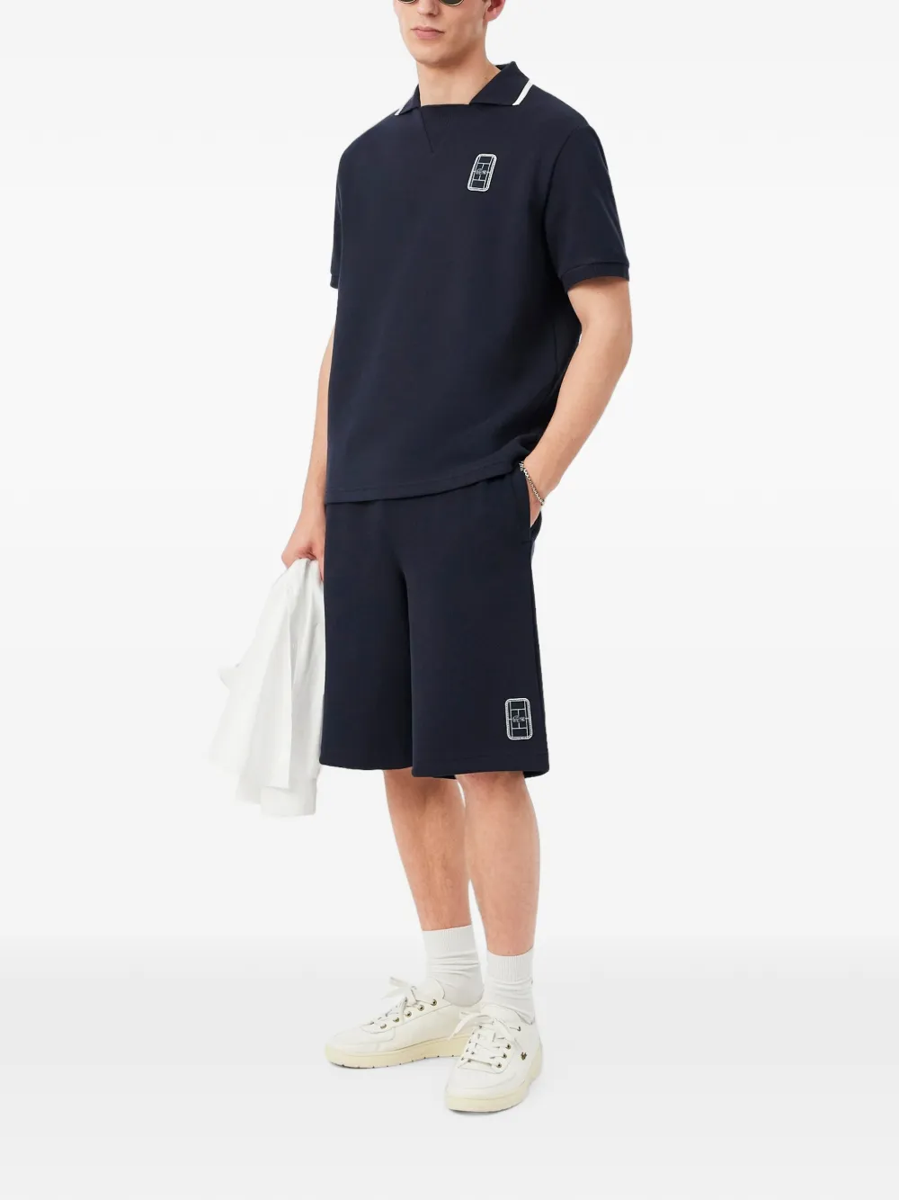 Lacoste Ruimvallende piqué shorts Blauw