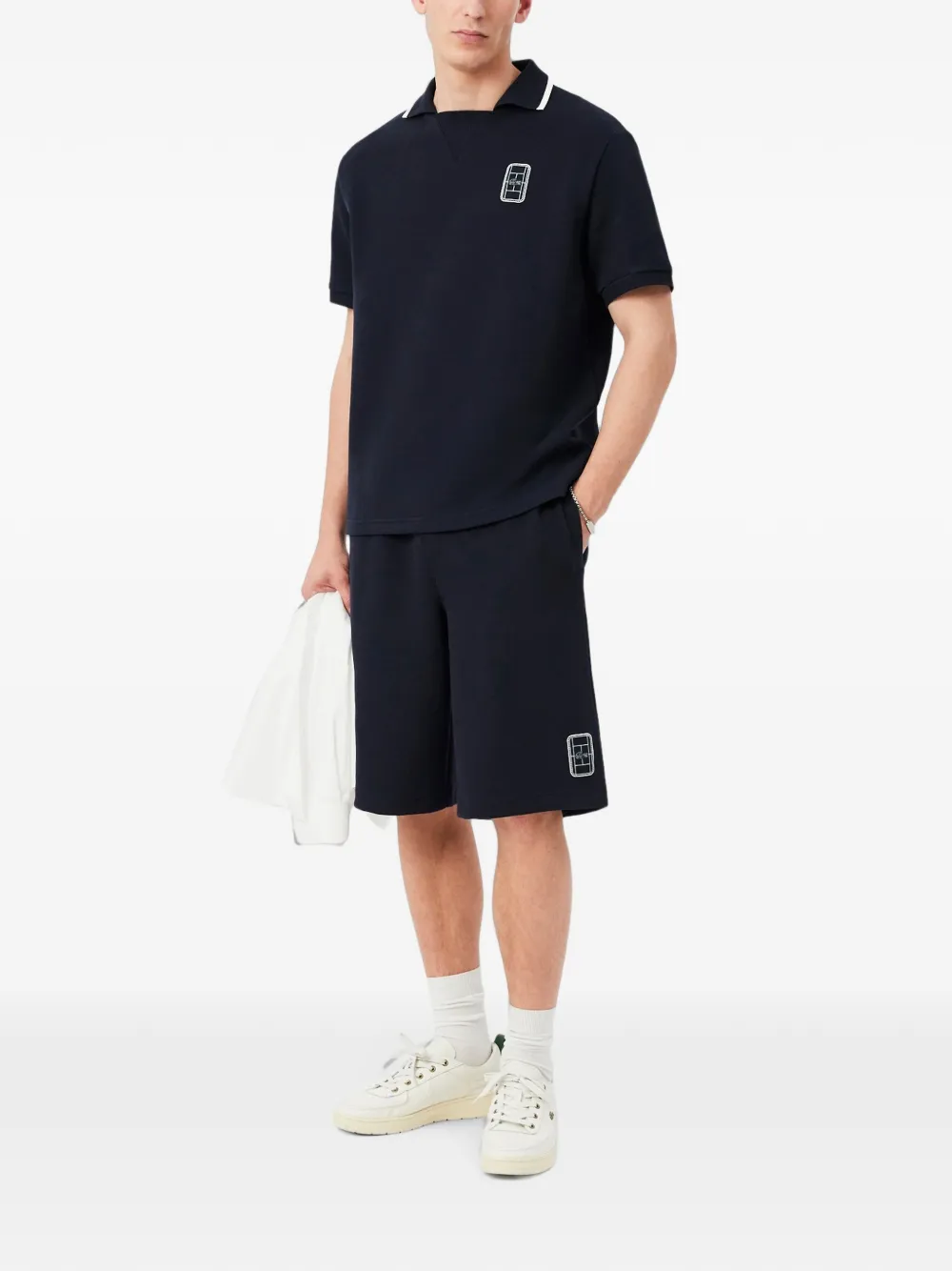 Lacoste Ruimvallende piqué shorts Blauw