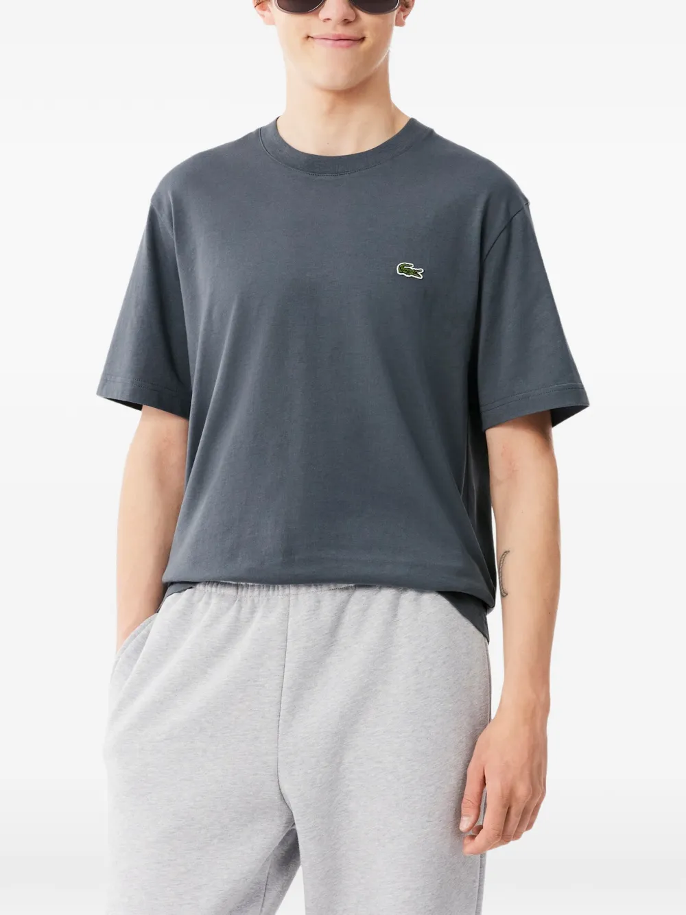Lacoste T-shirt met logopatch Grijs