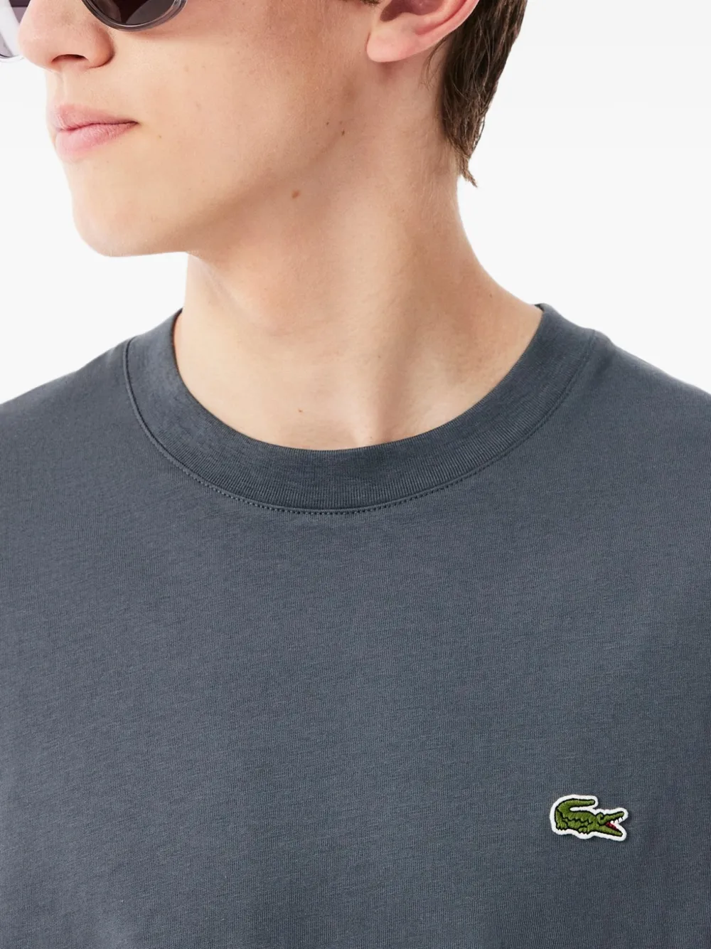 Lacoste T-shirt met logopatch Grijs