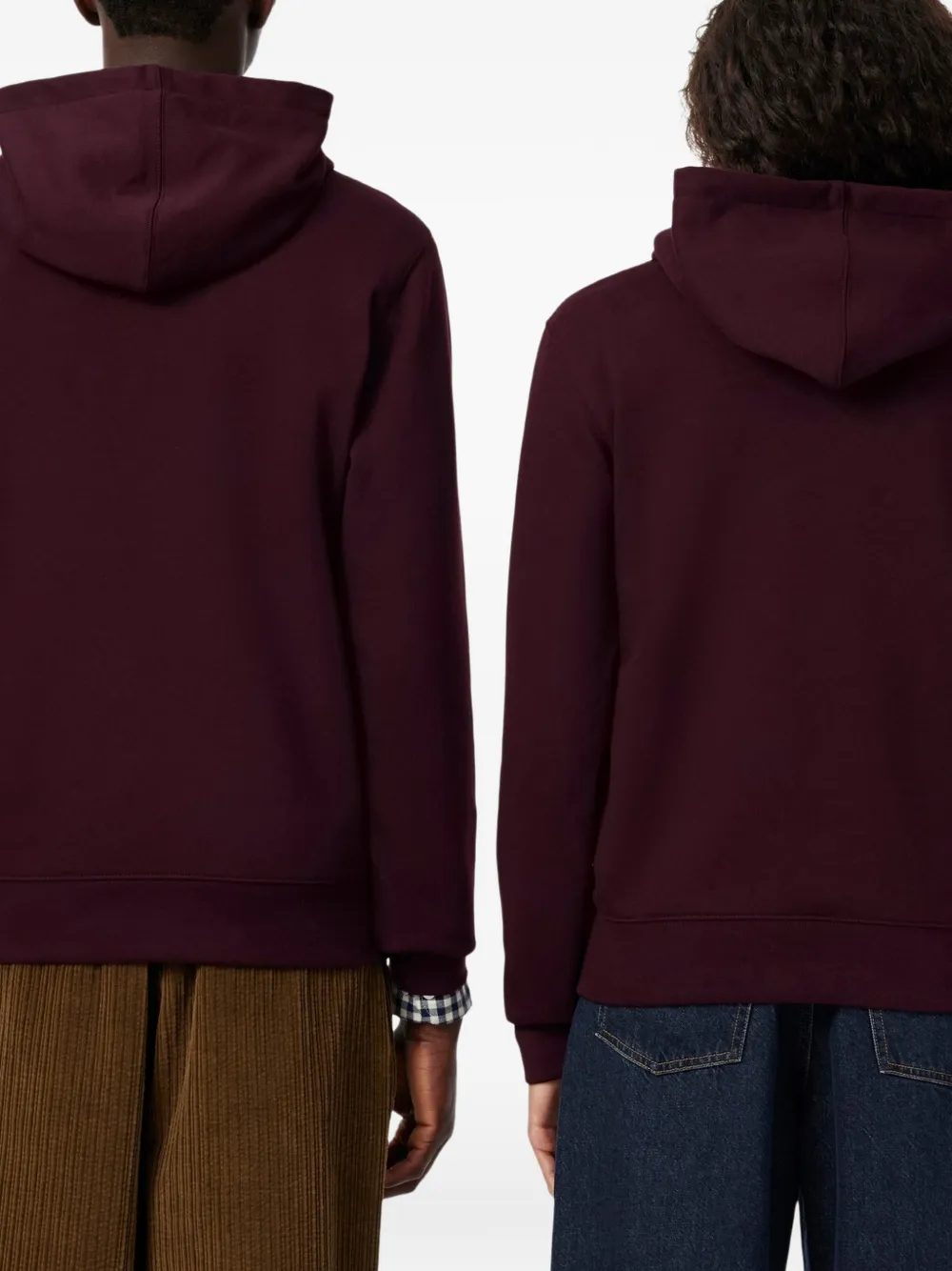 Lacoste logo-patch drawstring hoodie Rood