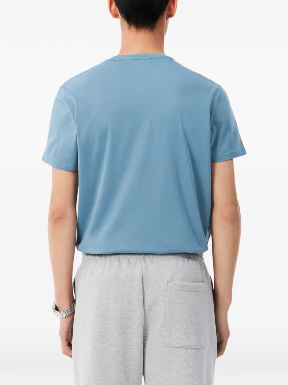 Lacoste Pima T-shirt met logopatch Blauw
