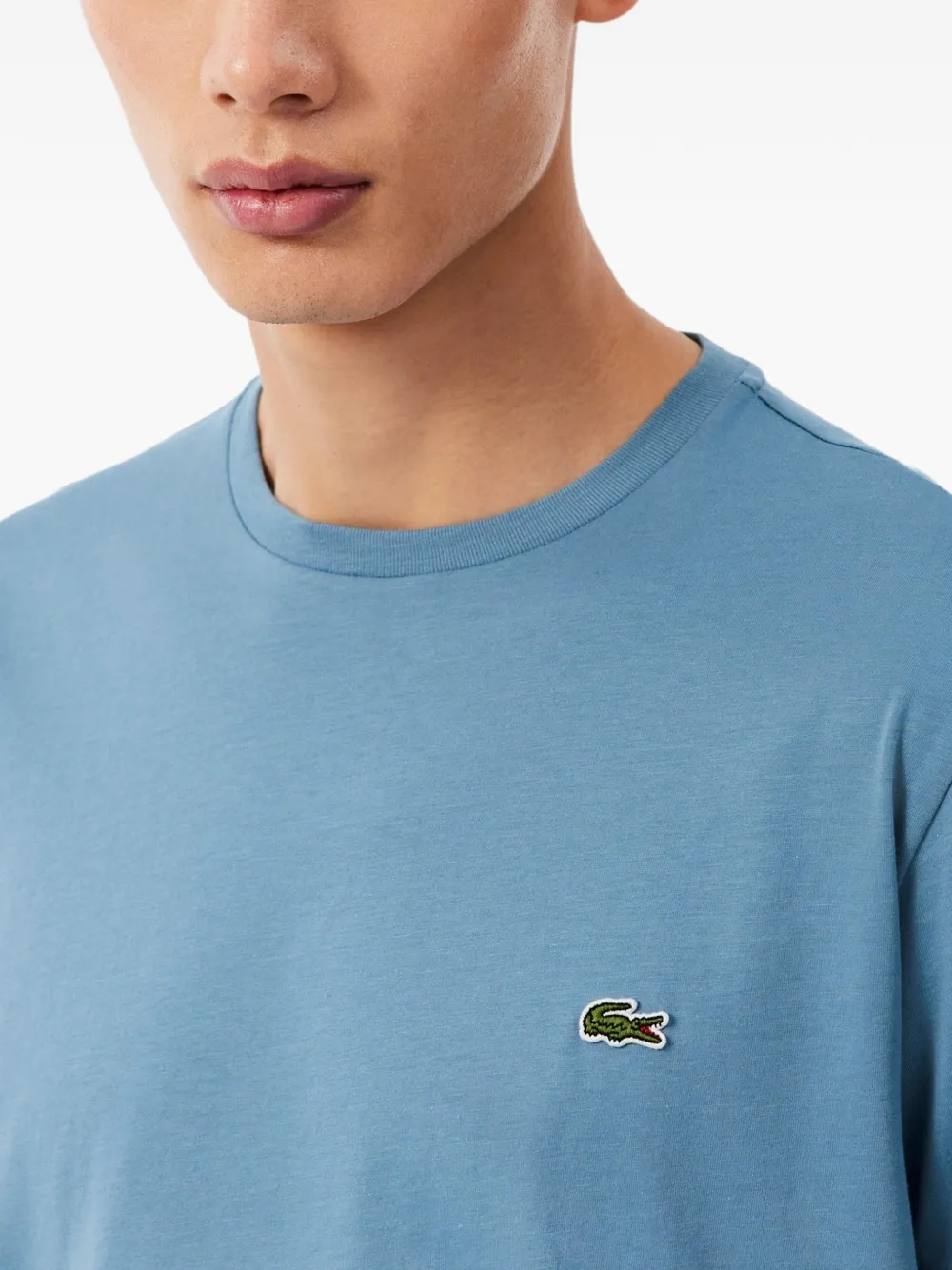 Lacoste Pima T-shirt met logopatch Blauw
