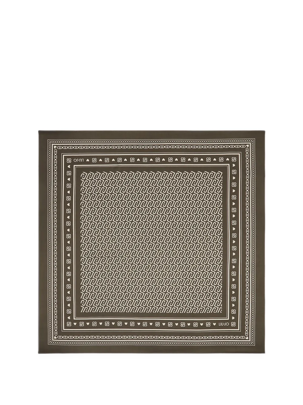 LIU JO scarf large with monogram logo - Braun