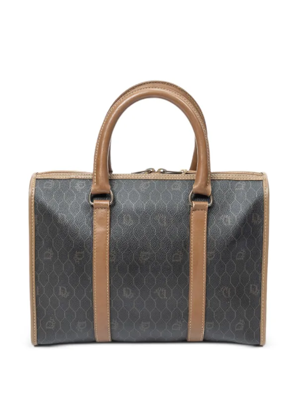 Christian Dior Pre-Owned ハニカム ボストン ハンドバッグ | ブラック