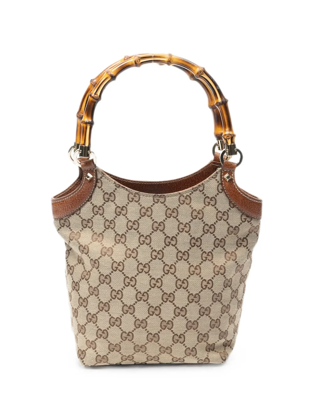 Gucci Pre-Owned Bamboo GG canvas tote bag - Nude