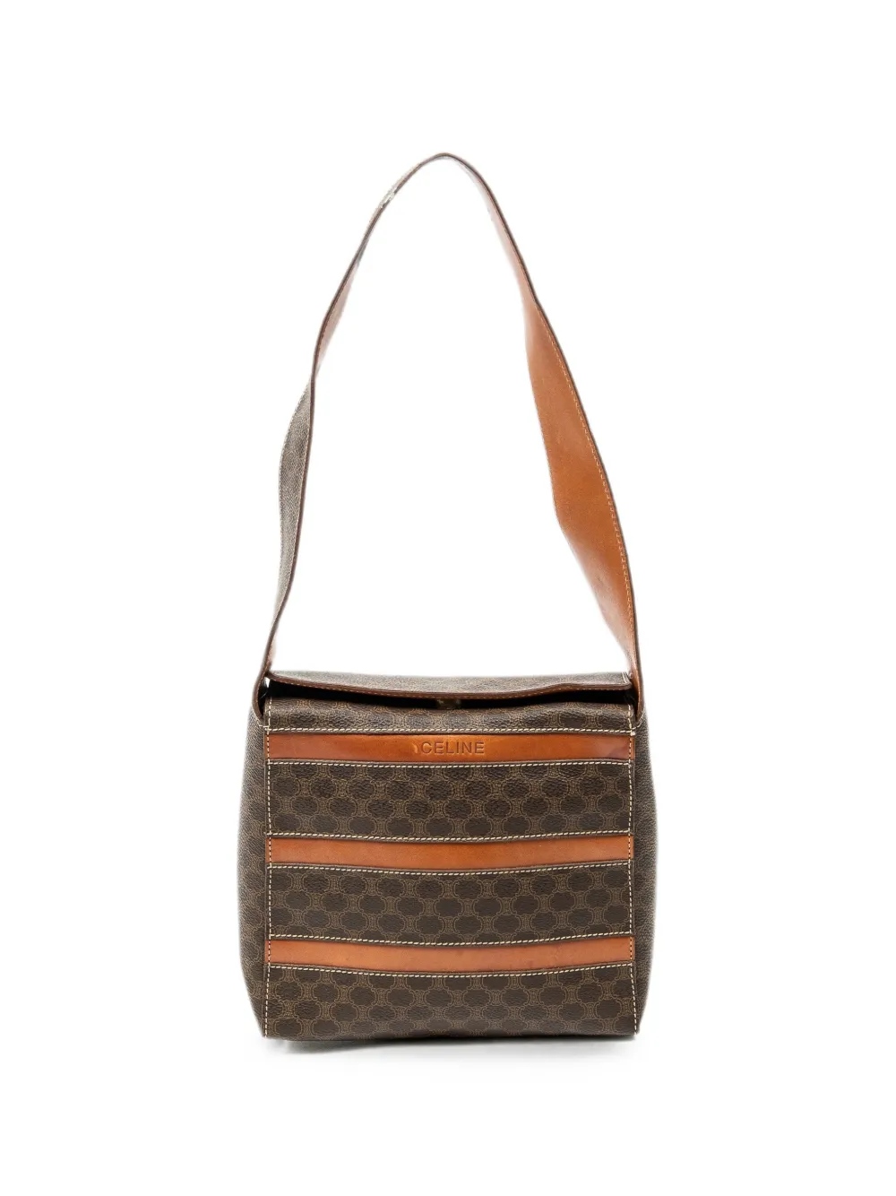 Celine Pre-Owned Macadam fold-over shoulder bag - Brown