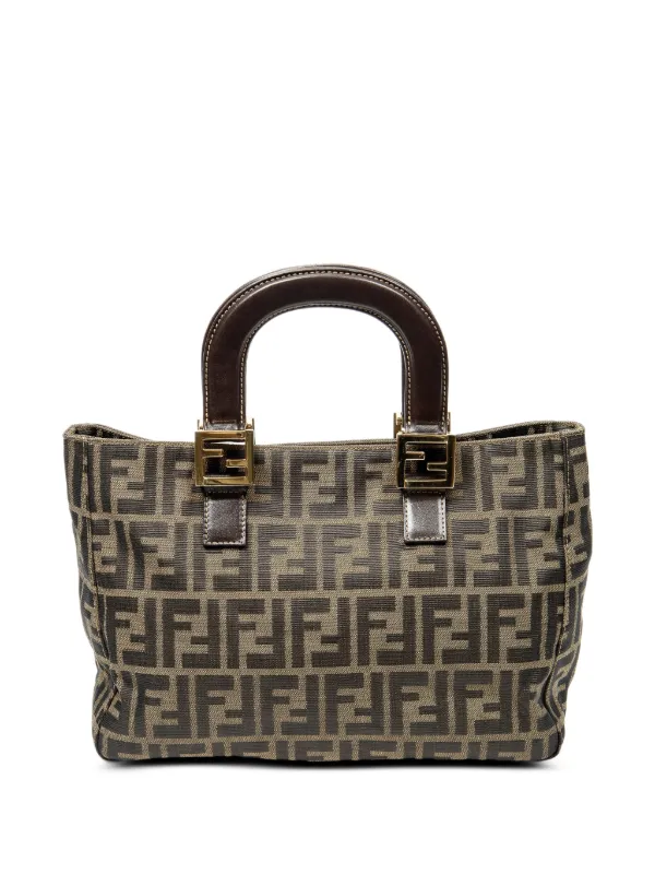 Fendi Pre-owned Small Zucca-pattern Tote Bag in Brown