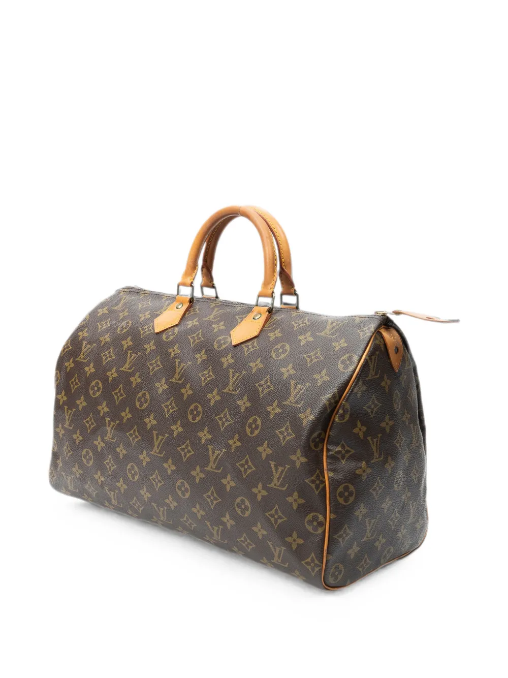 Louis Vuitton Pre-Owned Speedy reistas met monogram Bruin