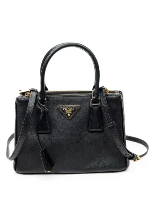 Prada Pre-Owned Panier Saffiano Leather Medium Bucket Bag | Black