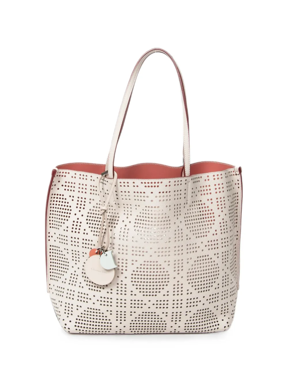 Christian Dior Pre-Owned Dioriva perforated leather tote bag - Neutrals