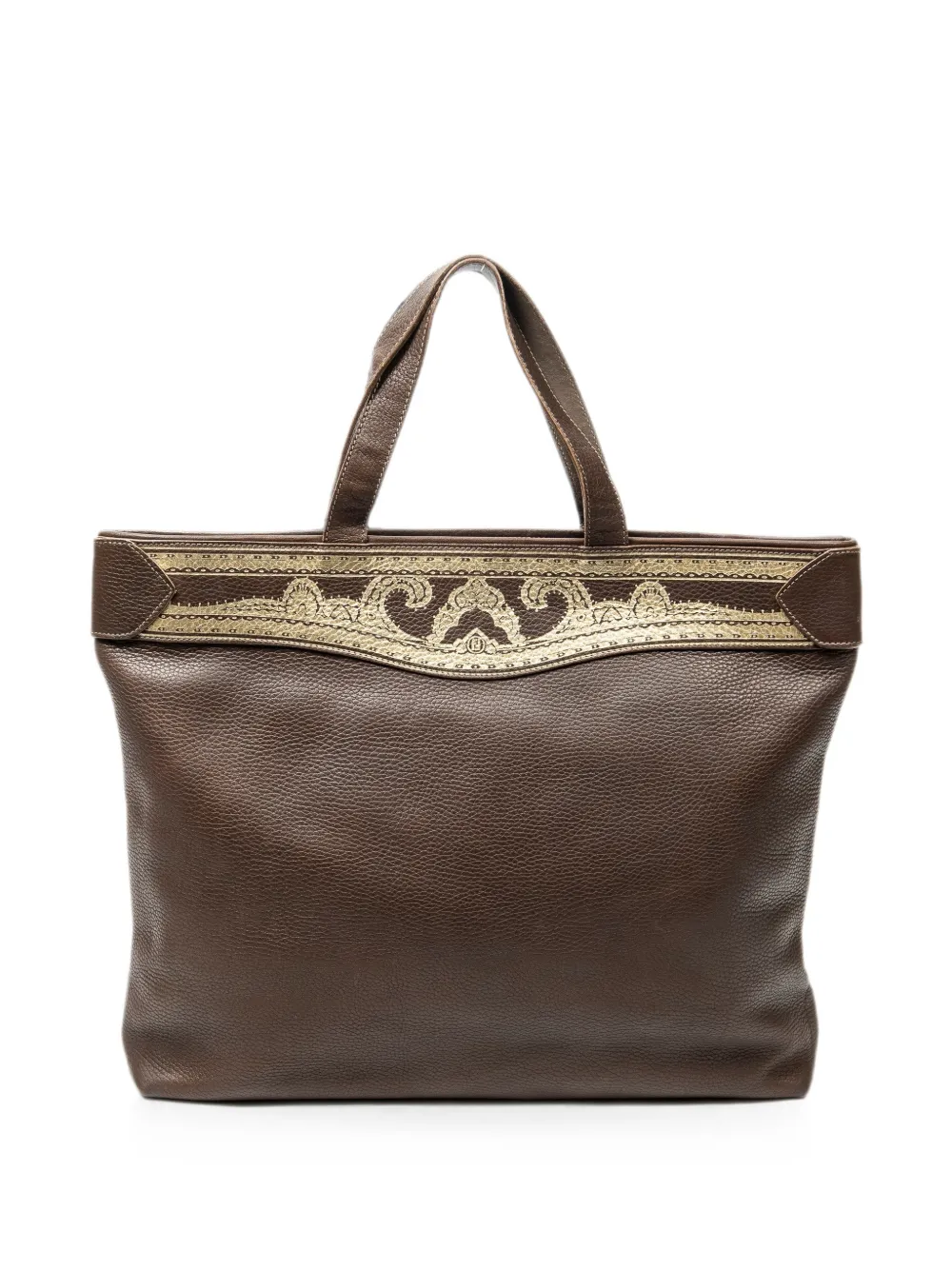 Fendi Pre-Owned embroidered leather tote bag - Brown