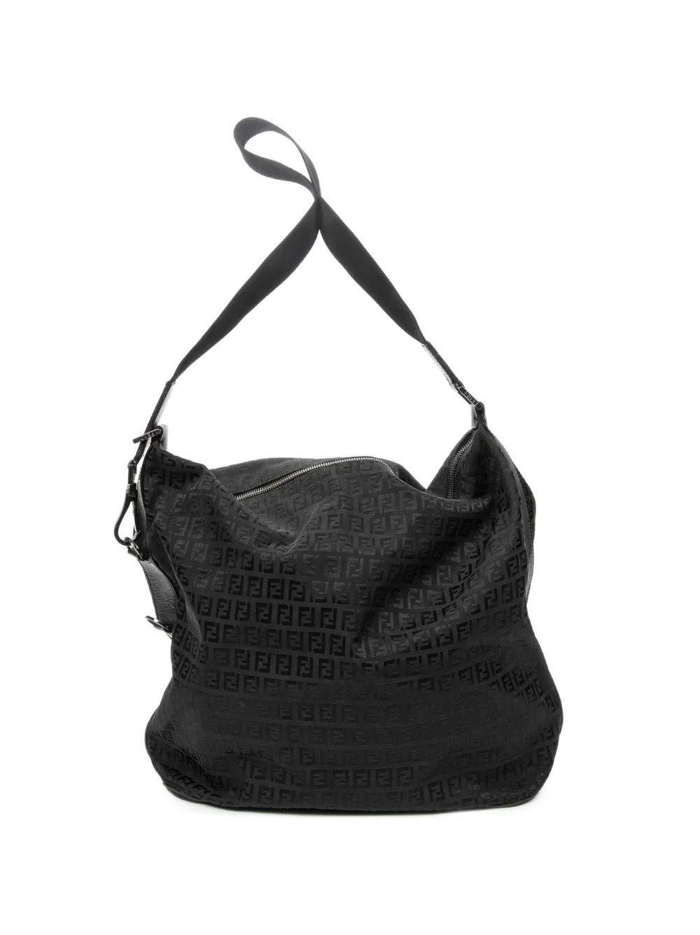 Fendi Pre-Owned large Zucchino-pattern shoulder bag - Black