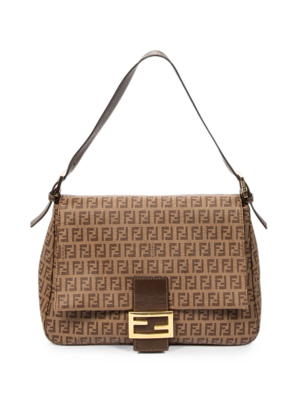 Fendi Pre-Owned Mama Forever FF logo-plaque shoulder bag - Braun