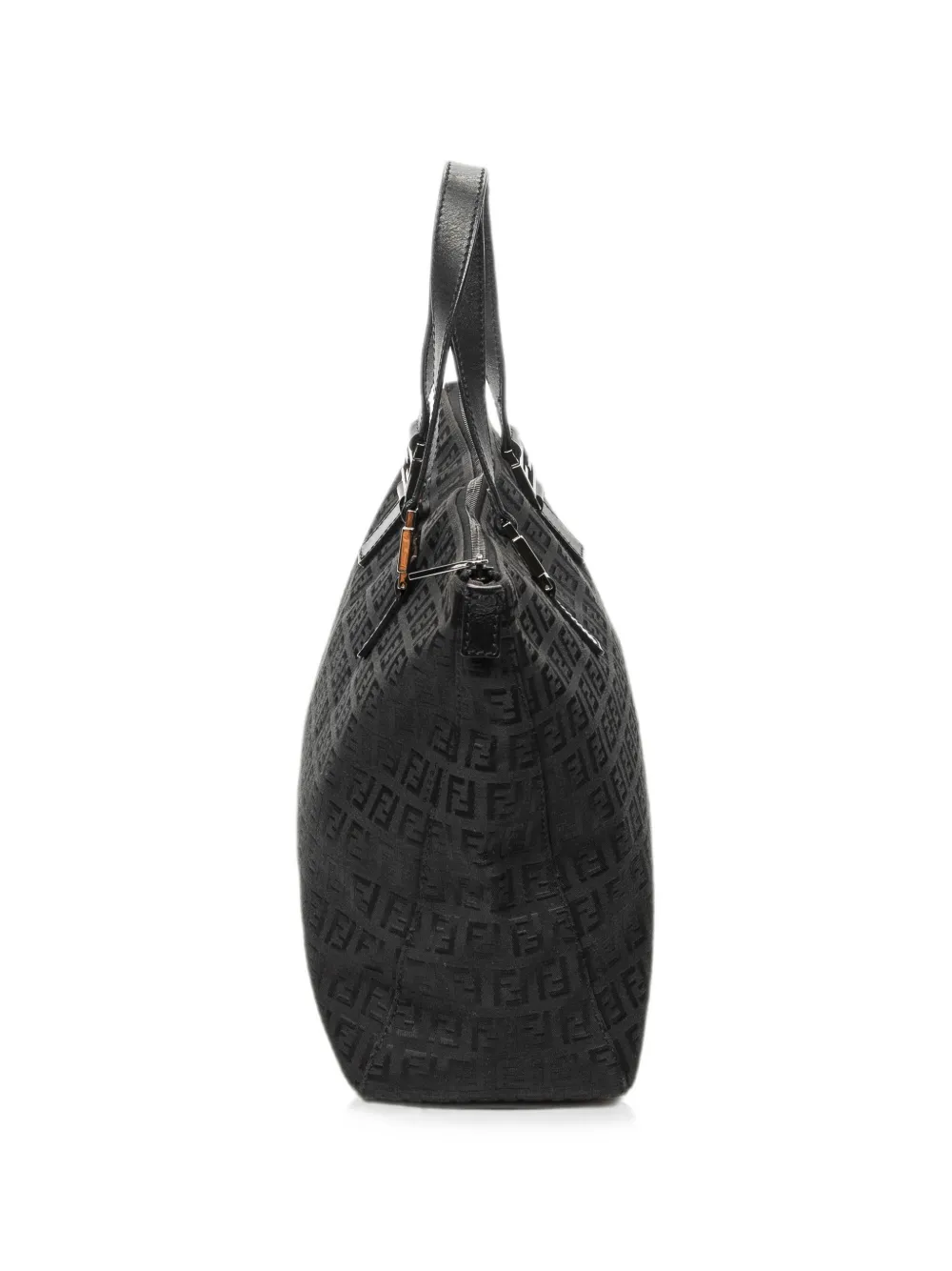 Fendi Pre-owned Roll Zucca Tote Bag in Black, view 4