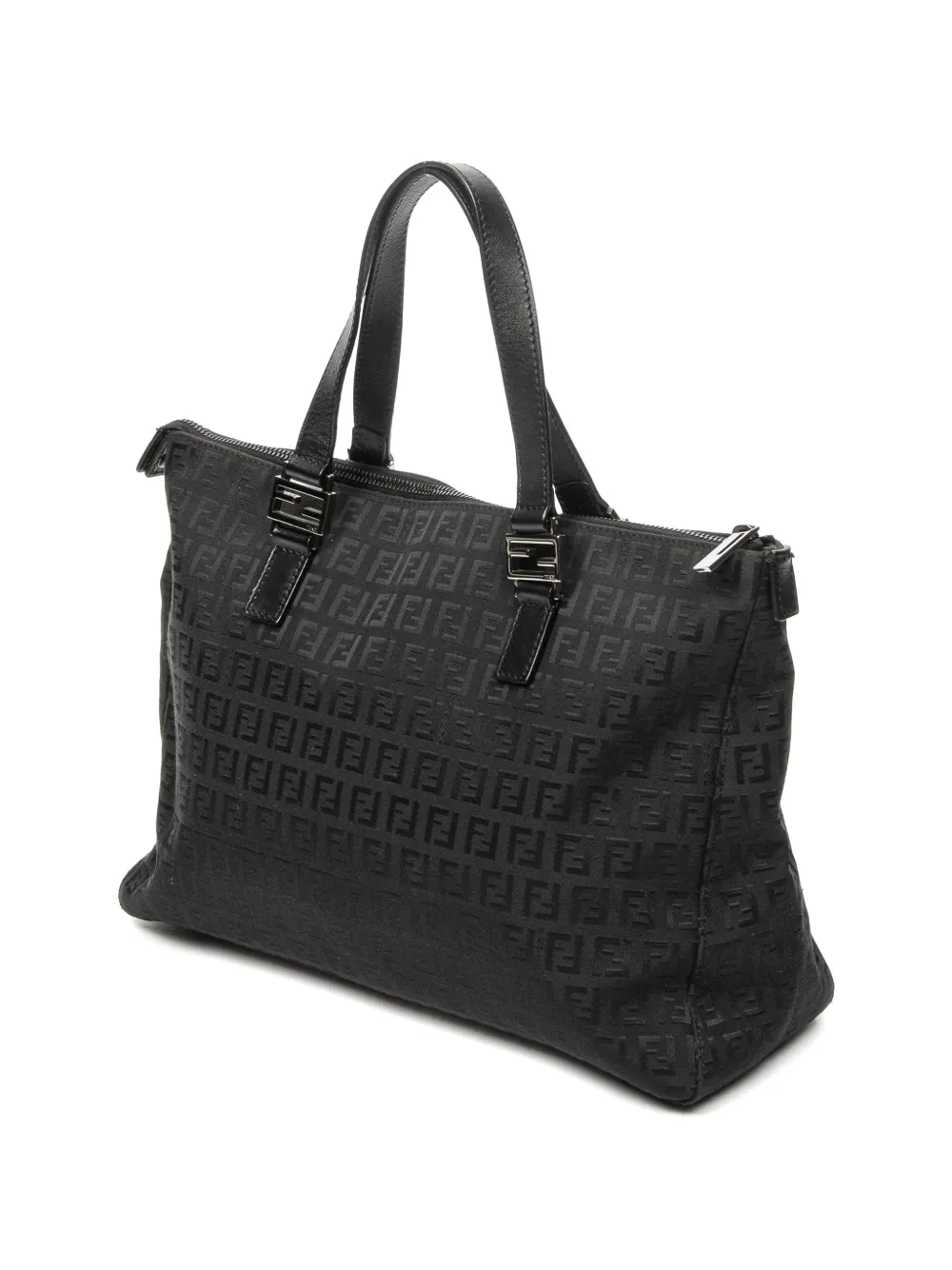 Fendi Pre-owned Roll Zucca Tote Bag in Black, view 3