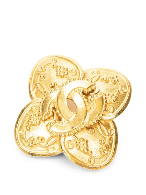 CHANEL Pre-Owned CC Clover brooch