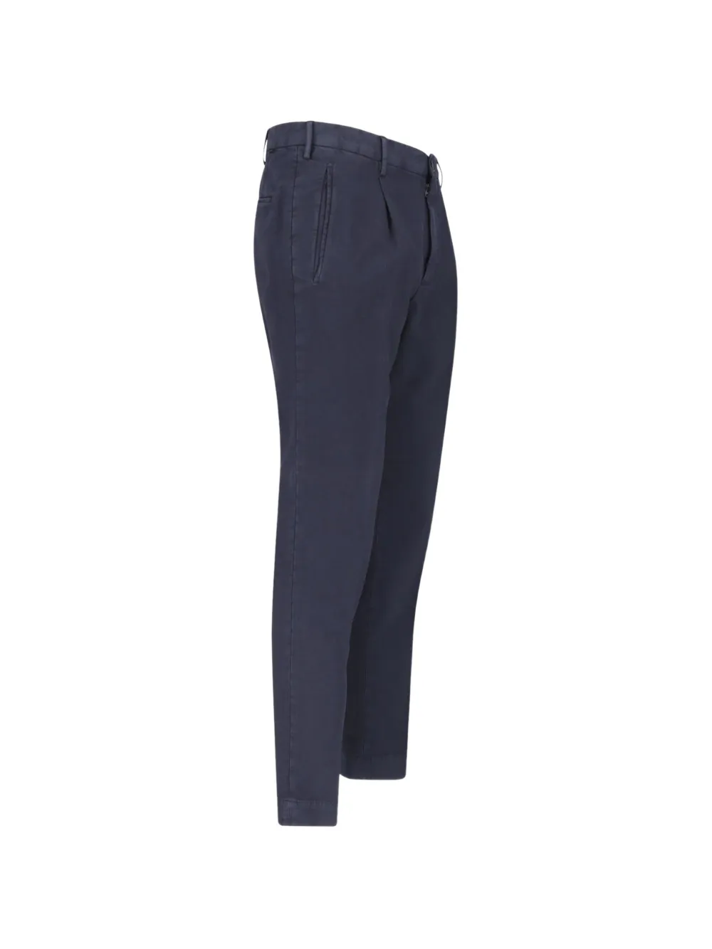 Incotex Plooibroek met toelopende pijpen Blauw