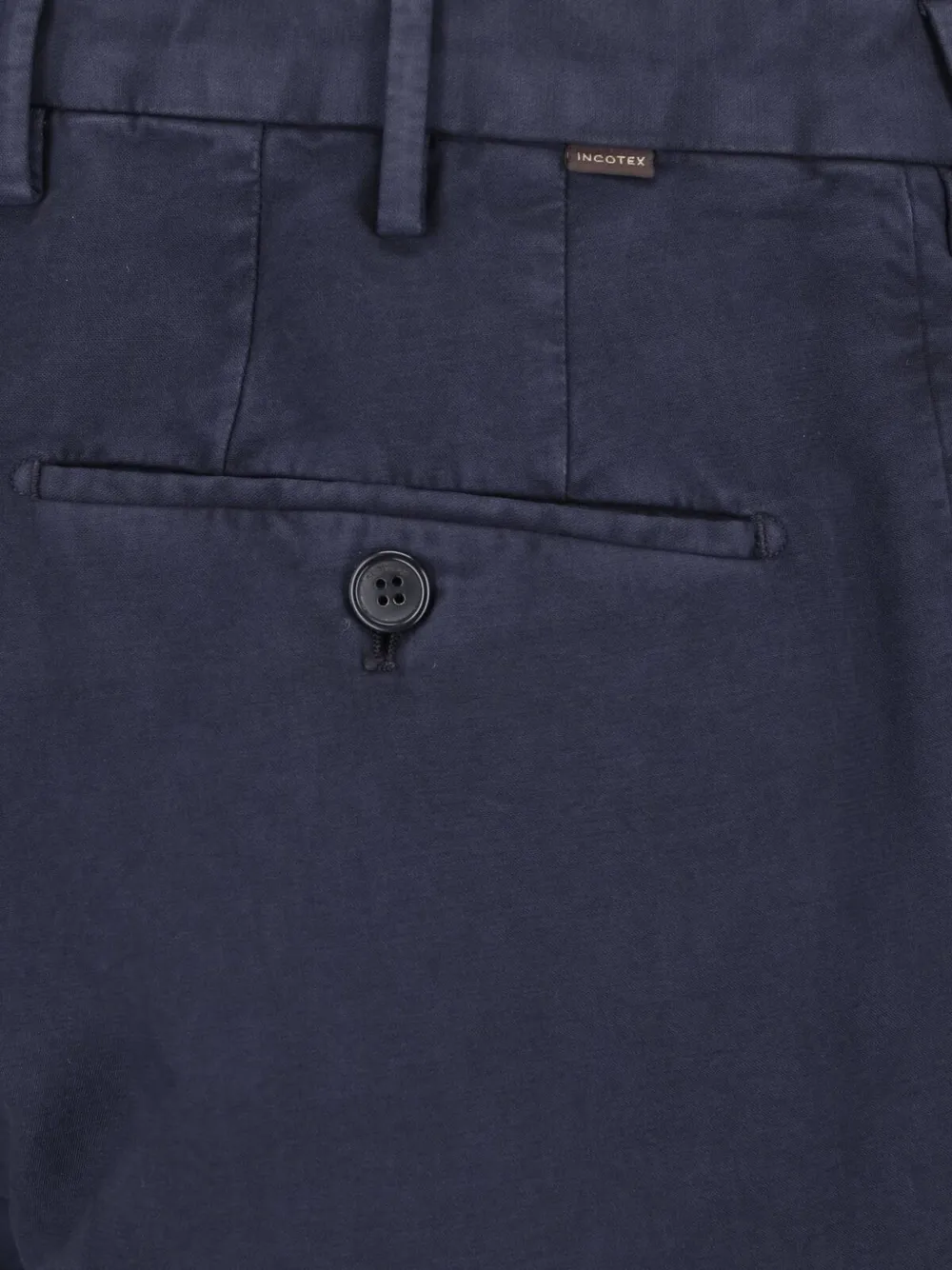 Incotex Plooibroek met toelopende pijpen Blauw