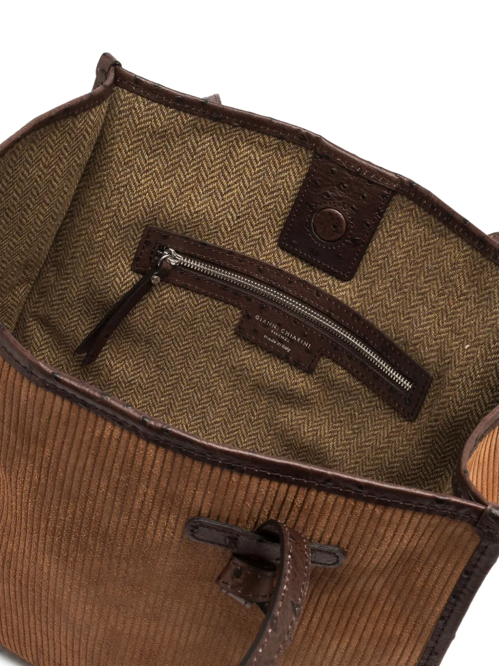 GIANNI CHIARINI Grote Marcella shopper met ribfluwelen effect Bruin