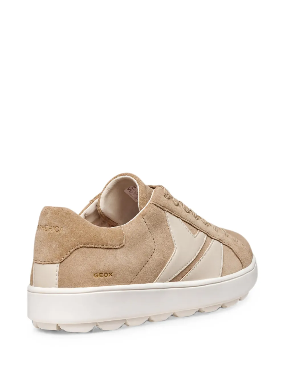 Geox Spherica Ecub-1 panelled lace-up sneakers Beige