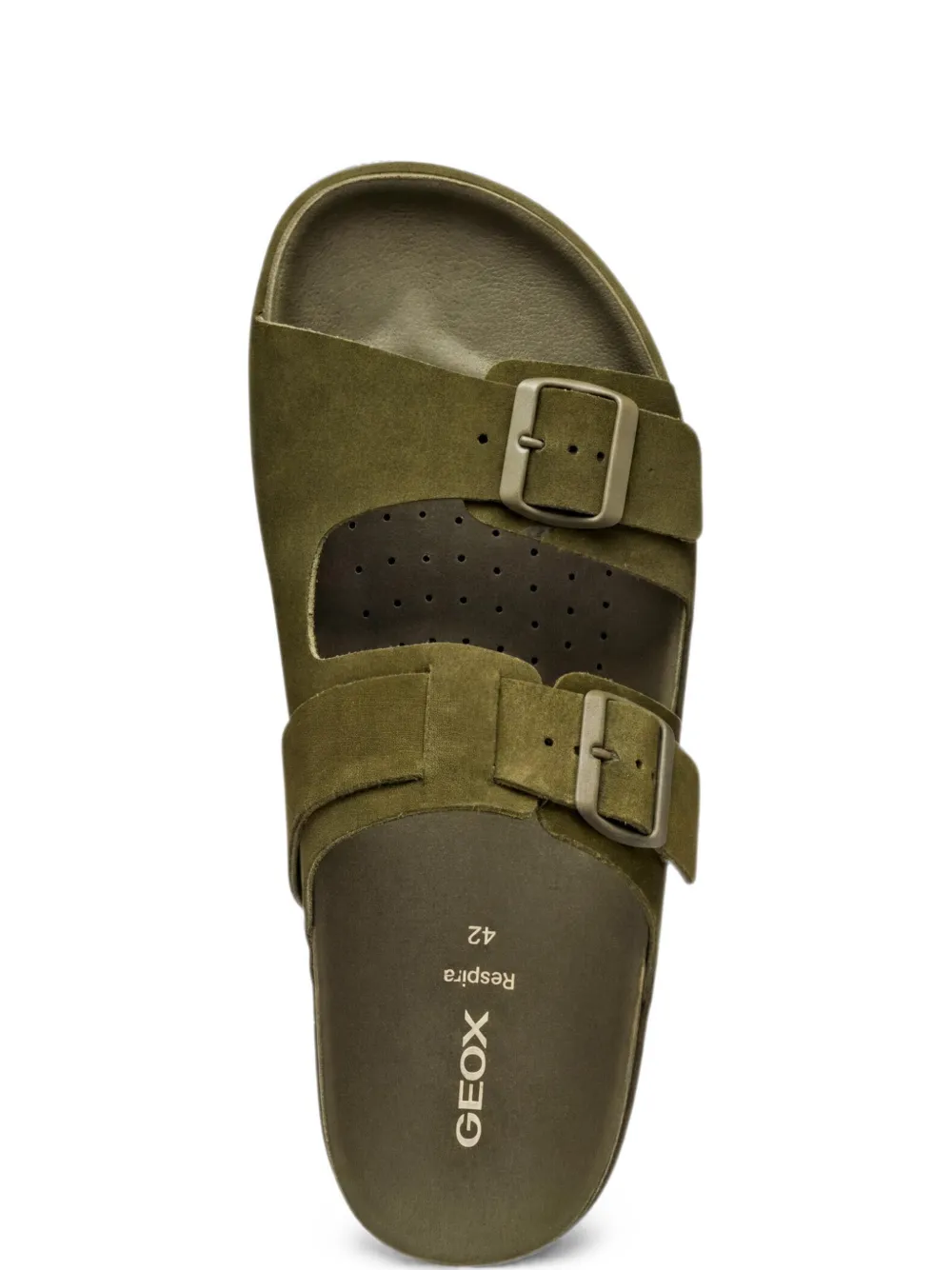 Geox Parnaiba buckled leather sandals Groen