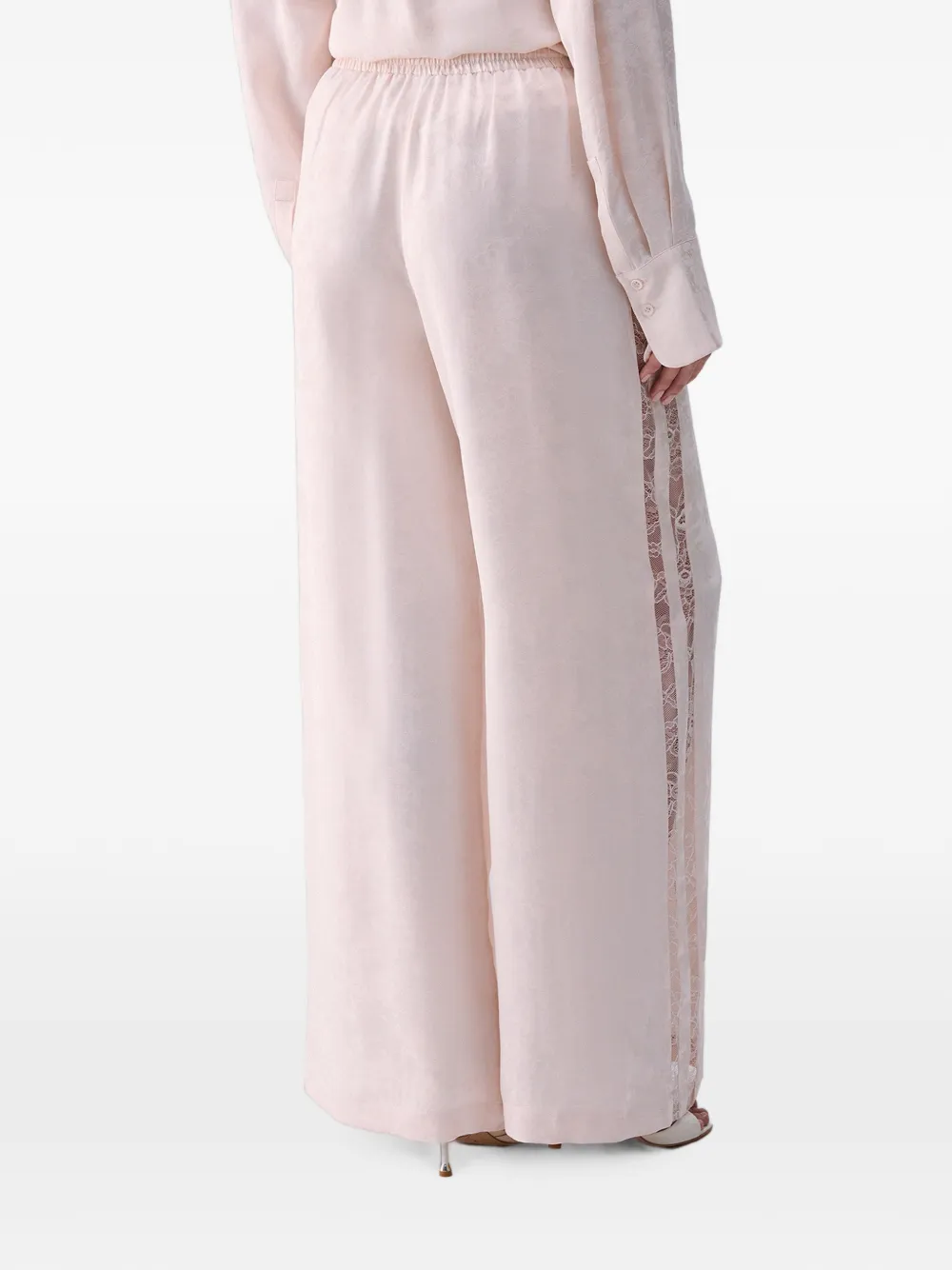 LIU JO Broek met Valencienne kant en jacquard Roze