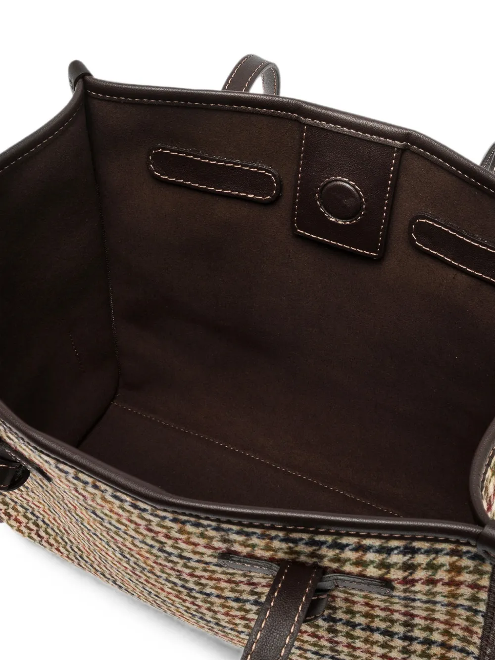 GIANNI CHIARINI Medium Marcella shopper met pied-de-poule print Beige