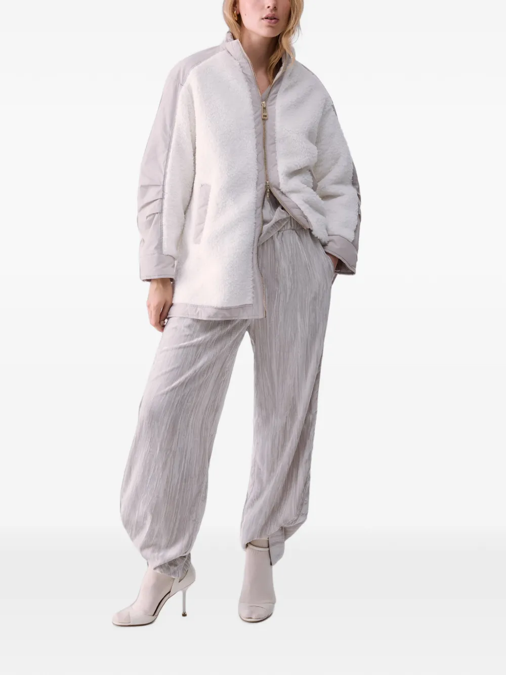 LIU JO Oversized teddy bomberjack Wit
