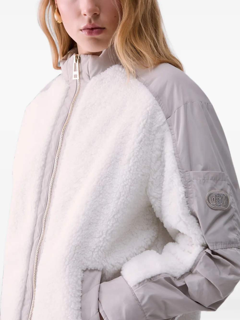 LIU JO Oversized teddy bomberjack Wit
