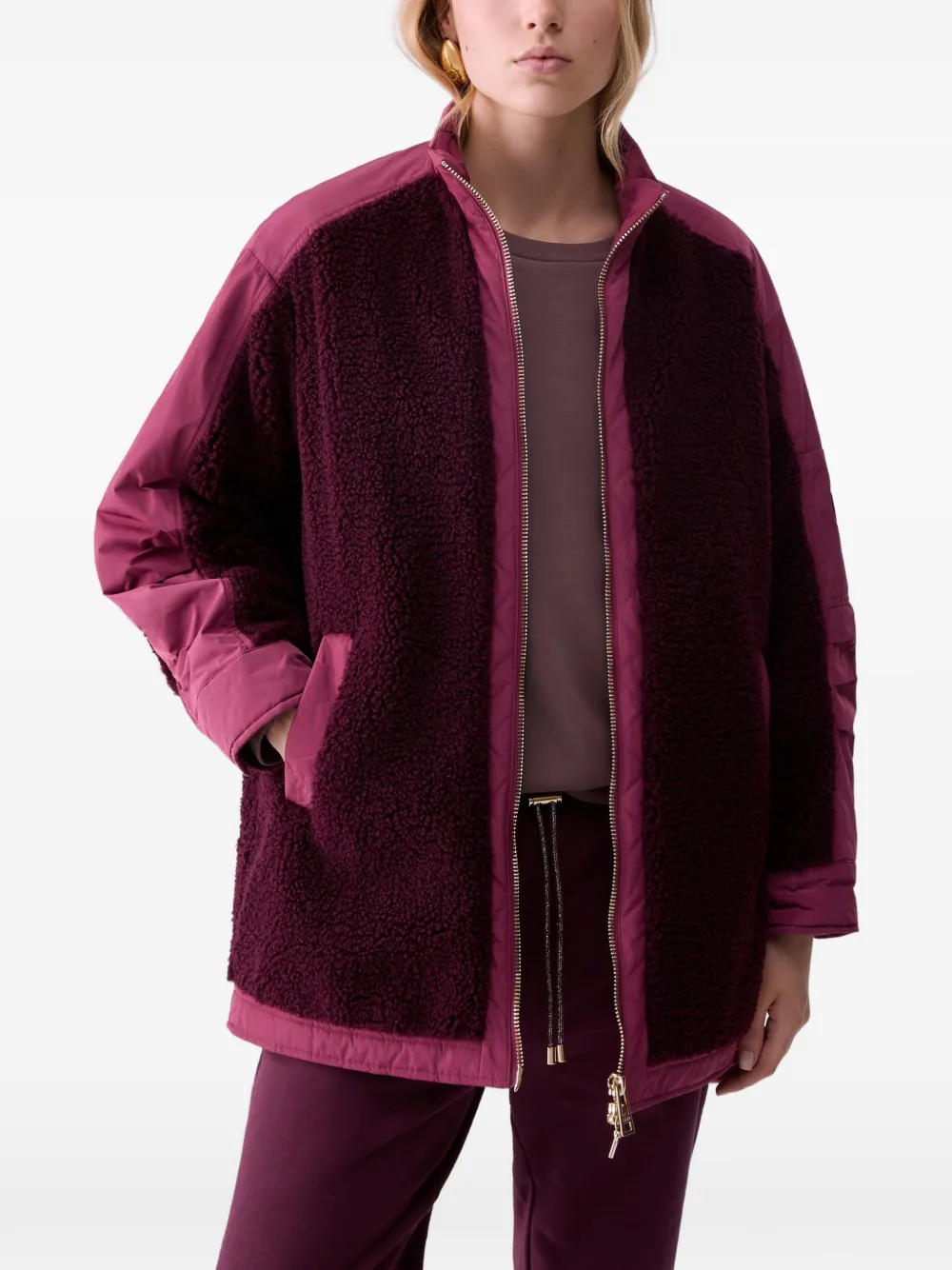 LIU JO Oversized teddy bomberjack Paars