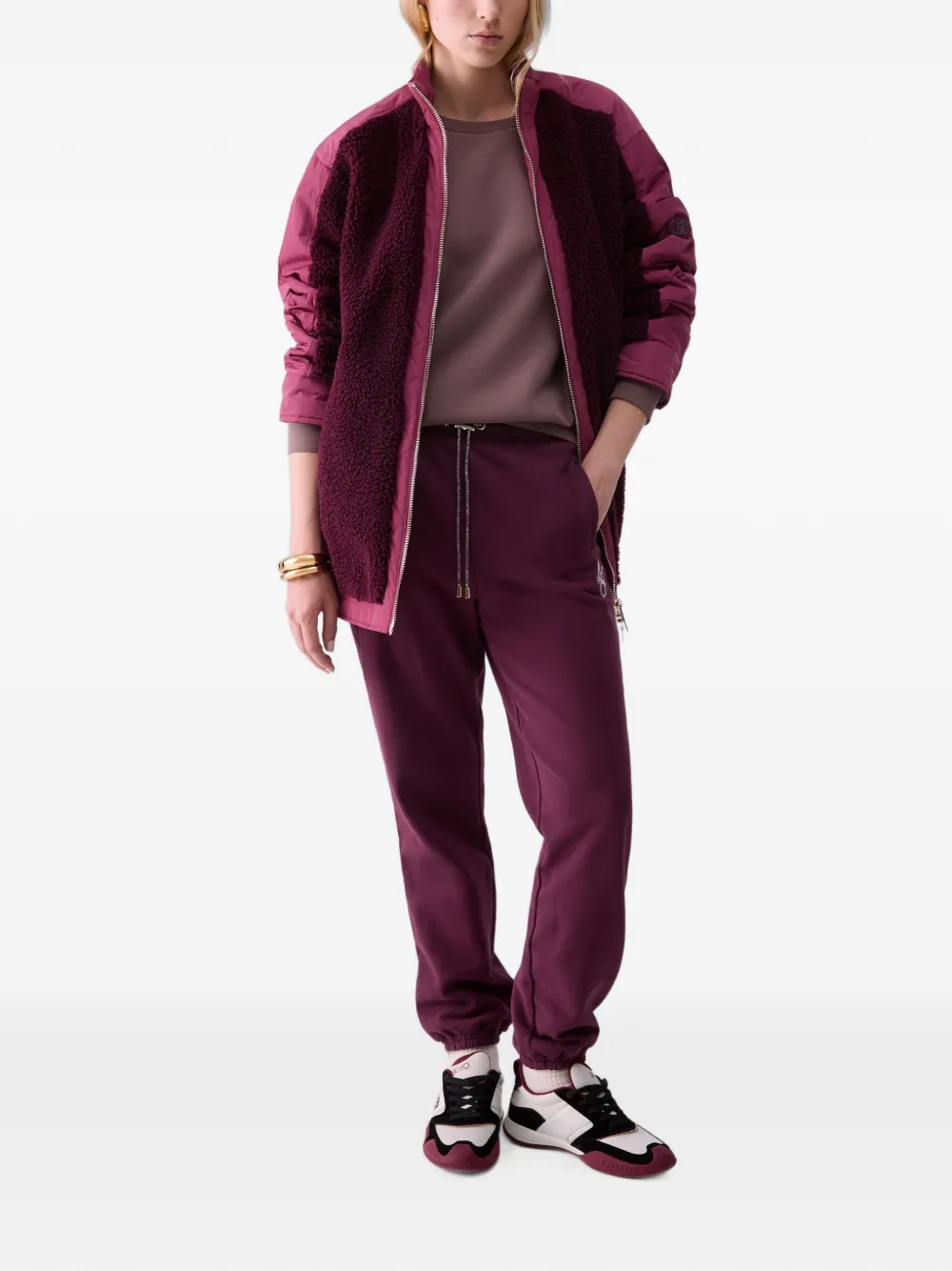 LIU JO Oversized teddy bomberjack Paars