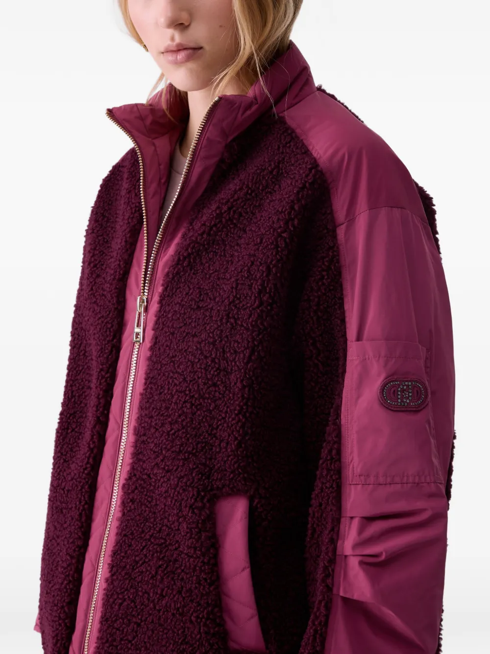 LIU JO Oversized teddy bomberjack Paars