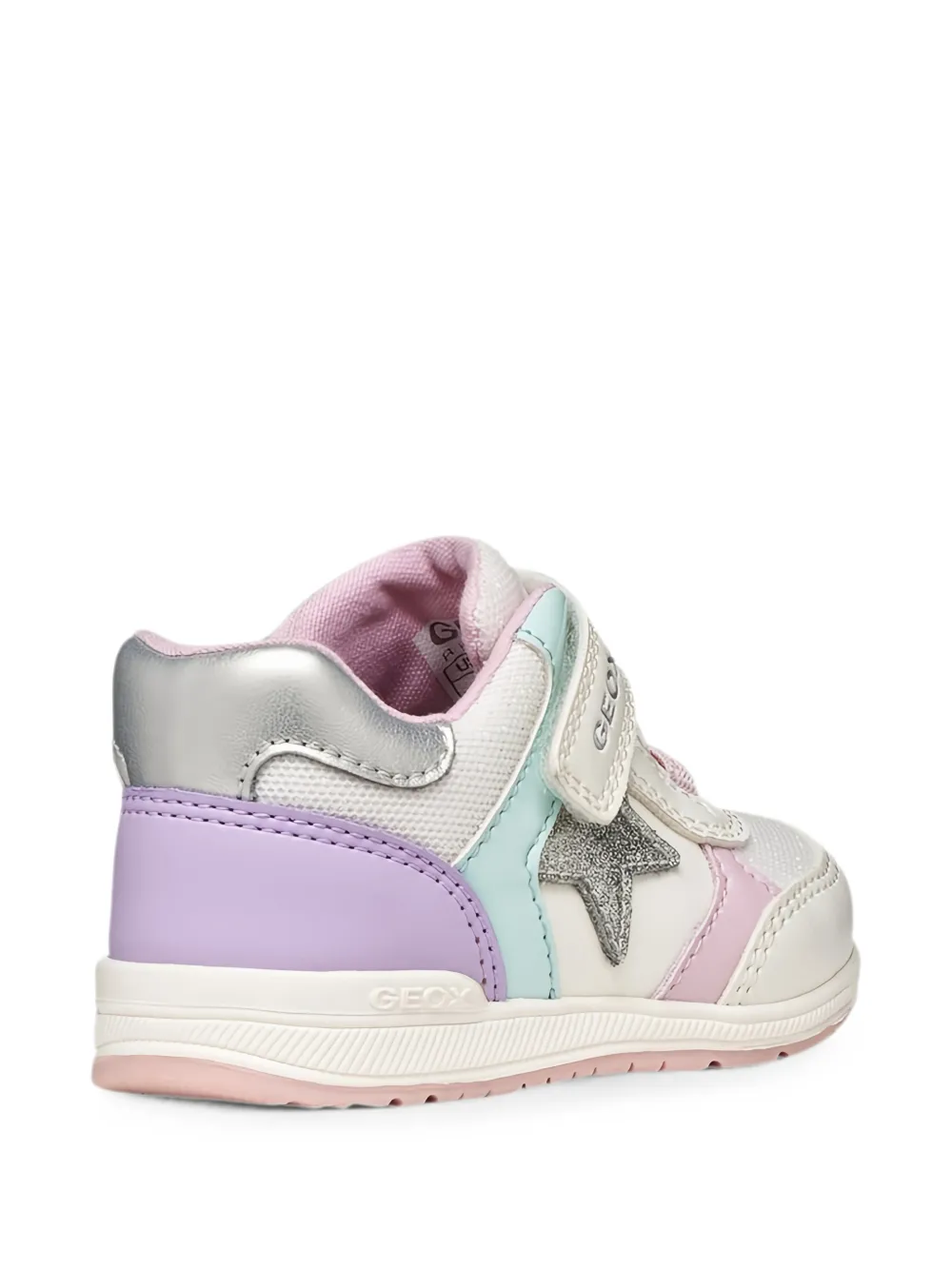 Geox Kids Rishon glitter-effect star-patch sneakers Wit