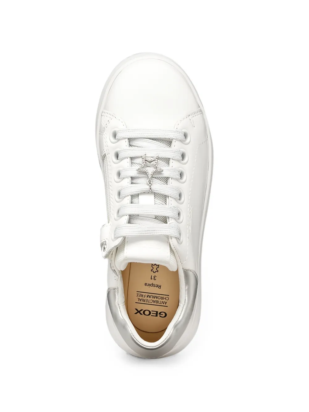 Geox Kids Puffypop leather sneakers Wit