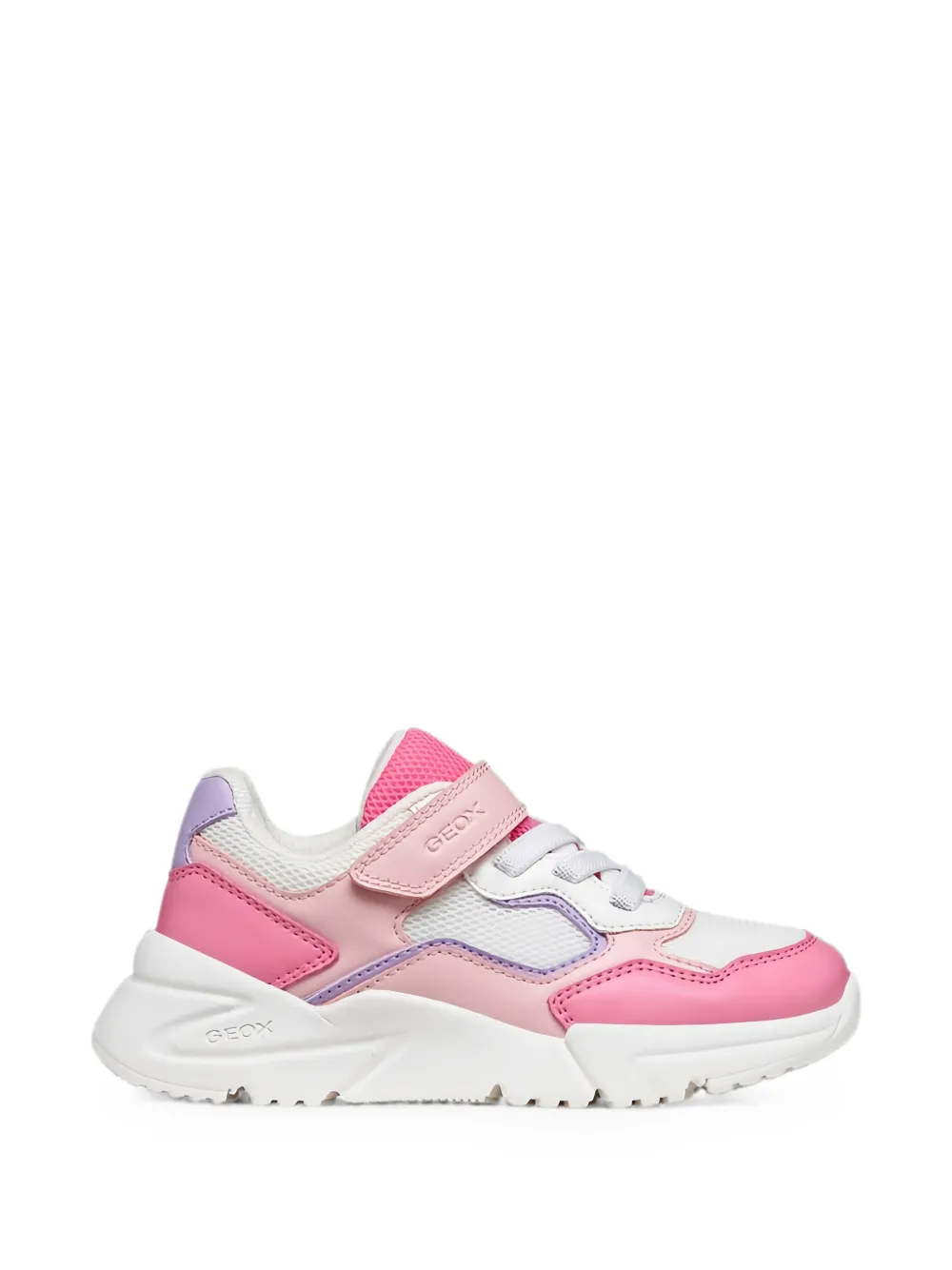 Geox Kids Loftus touch-strap mesh-panel sneakers Roze