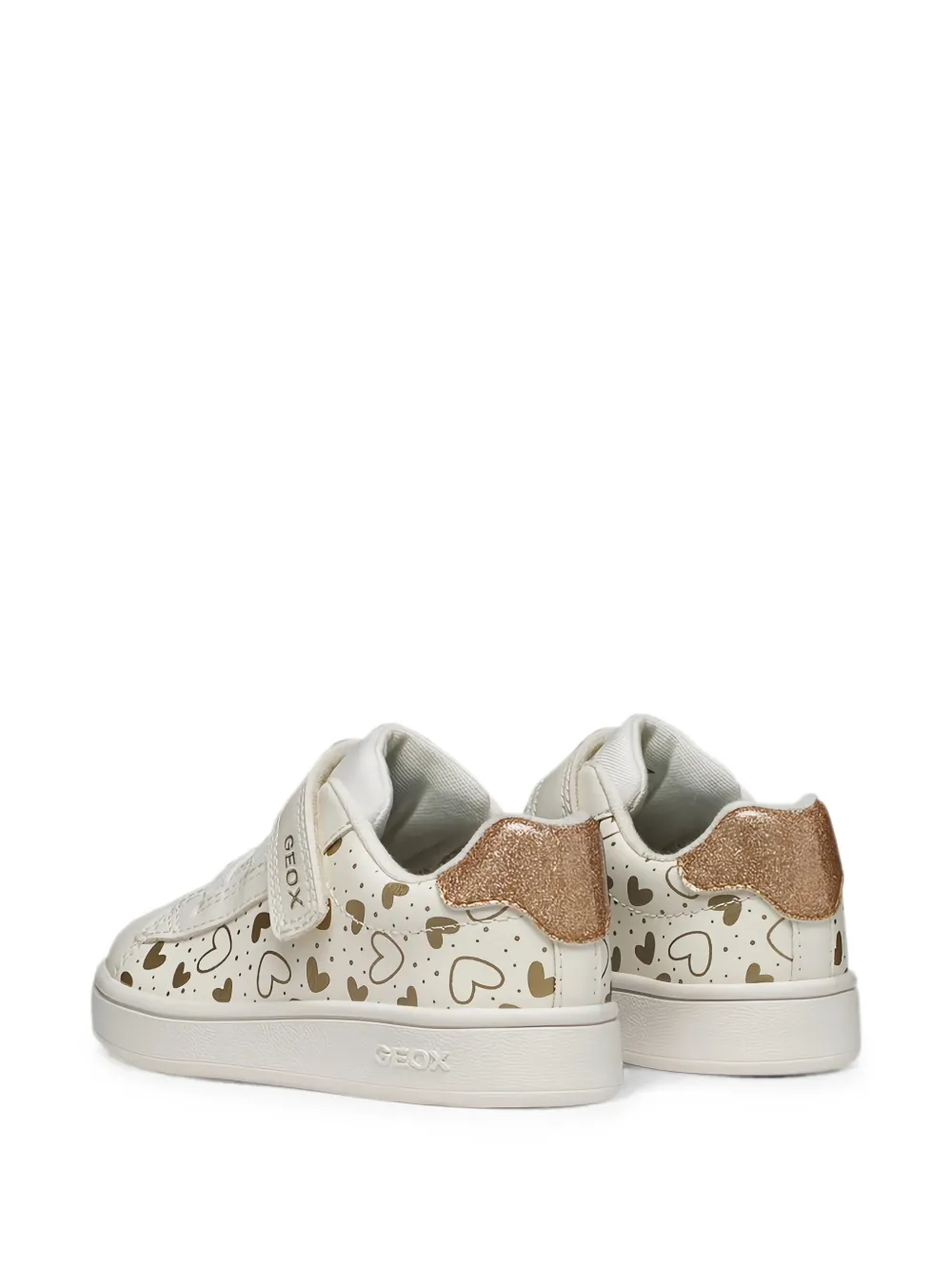 Geox Kids Eclyper heart-print touch-strap sneakers Wit