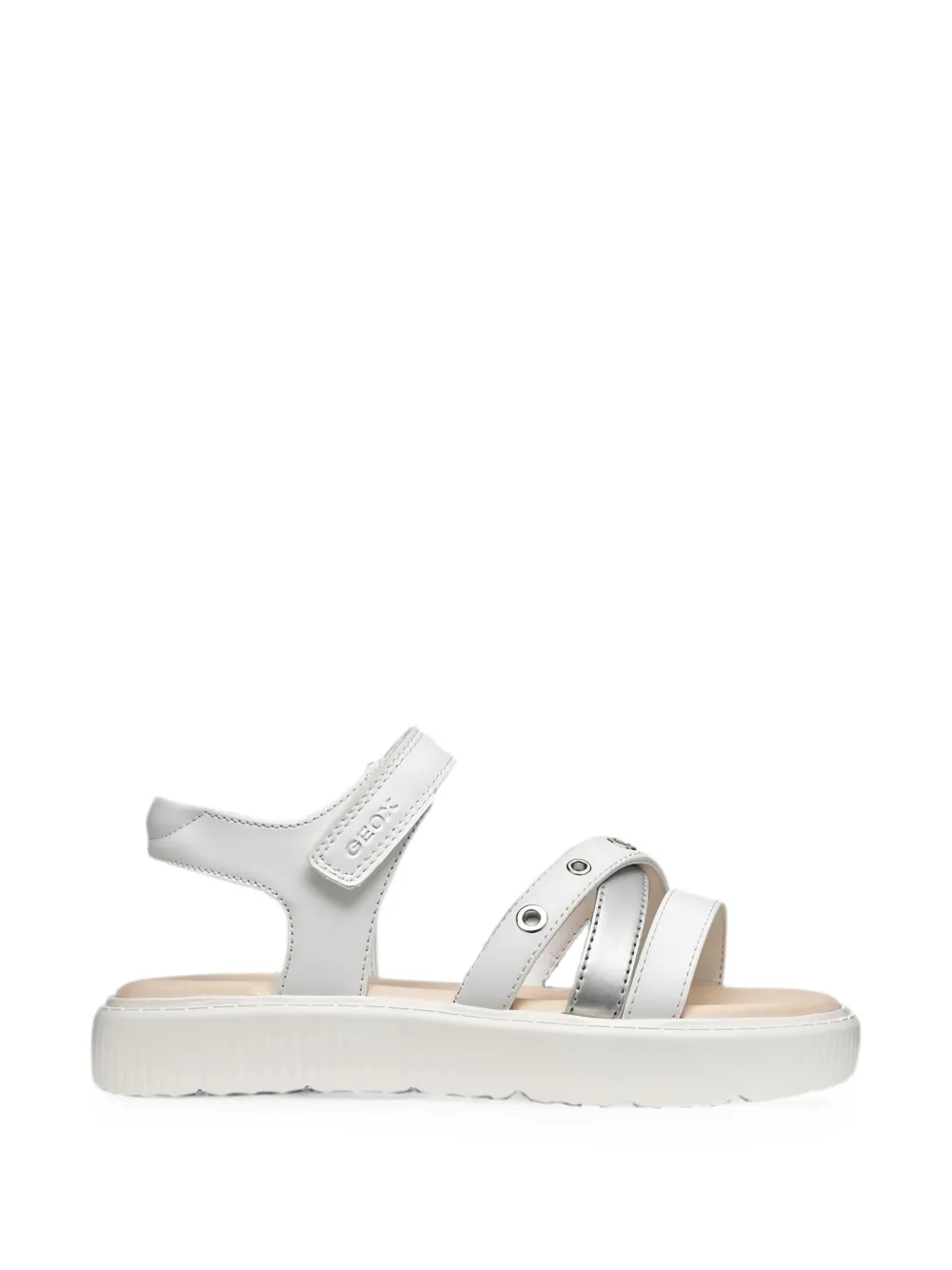 Geox Kids Kodette eyelet-embellished touch-strap sandals Wit
