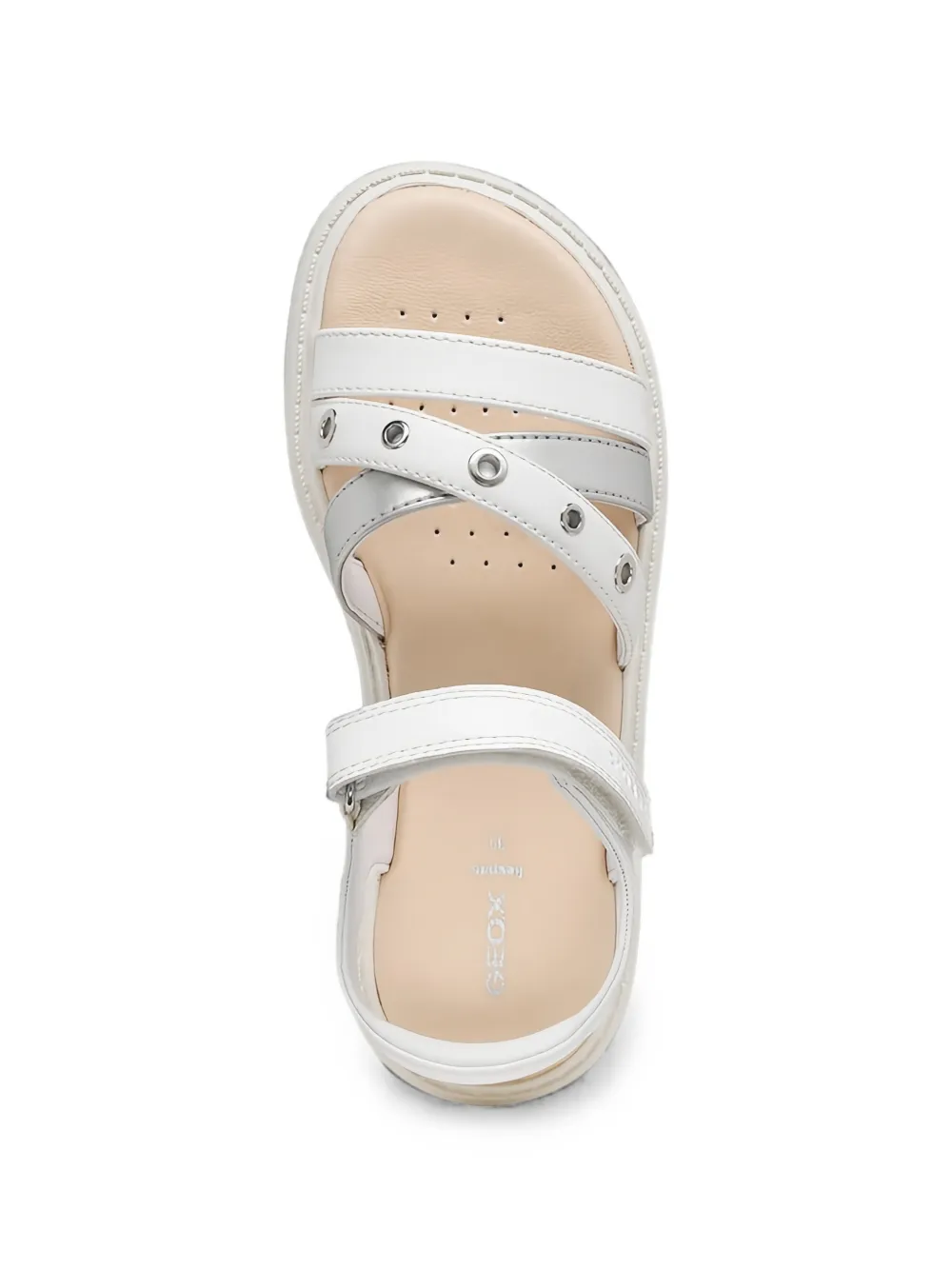 Geox Kids Kodette eyelet-embellished touch-strap sandals Wit