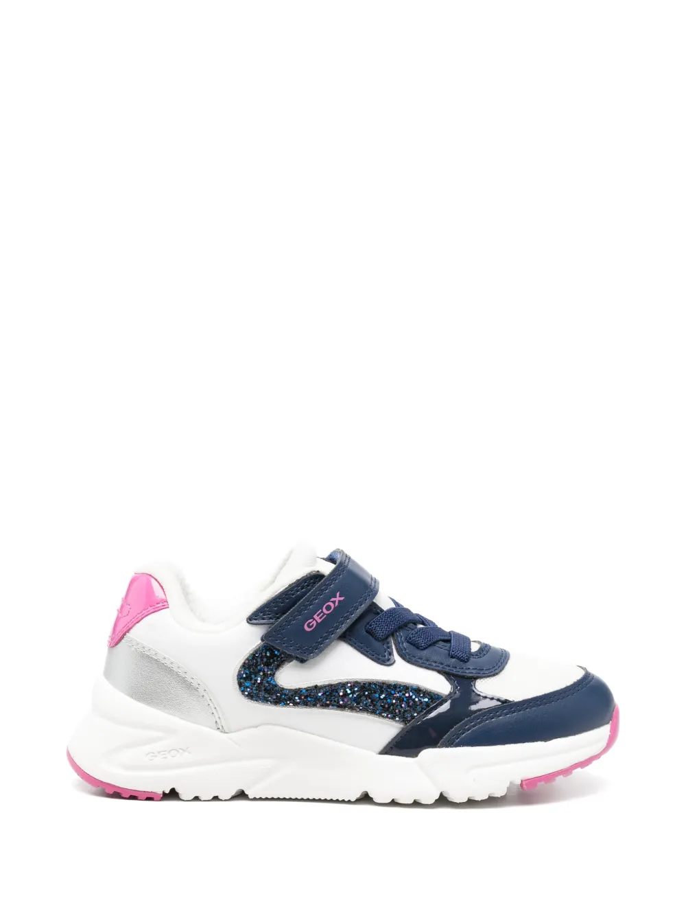 Geox Kids Loftus glitter-panel sneakers - Bianco