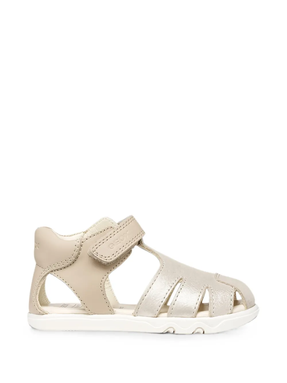 Geox Kids Steppieup touch-strap leather sandals Beige