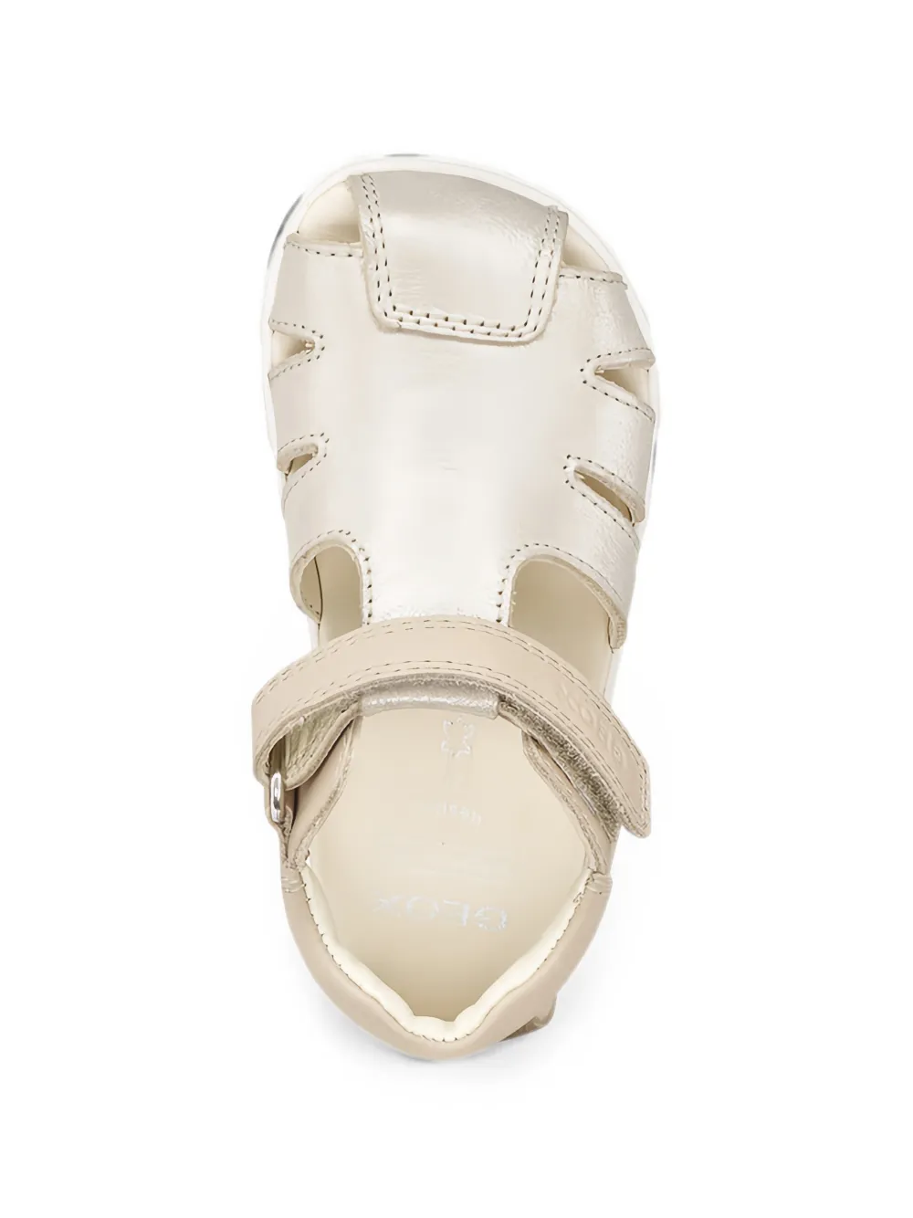 Geox Kids Steppieup touch-strap leather sandals Beige