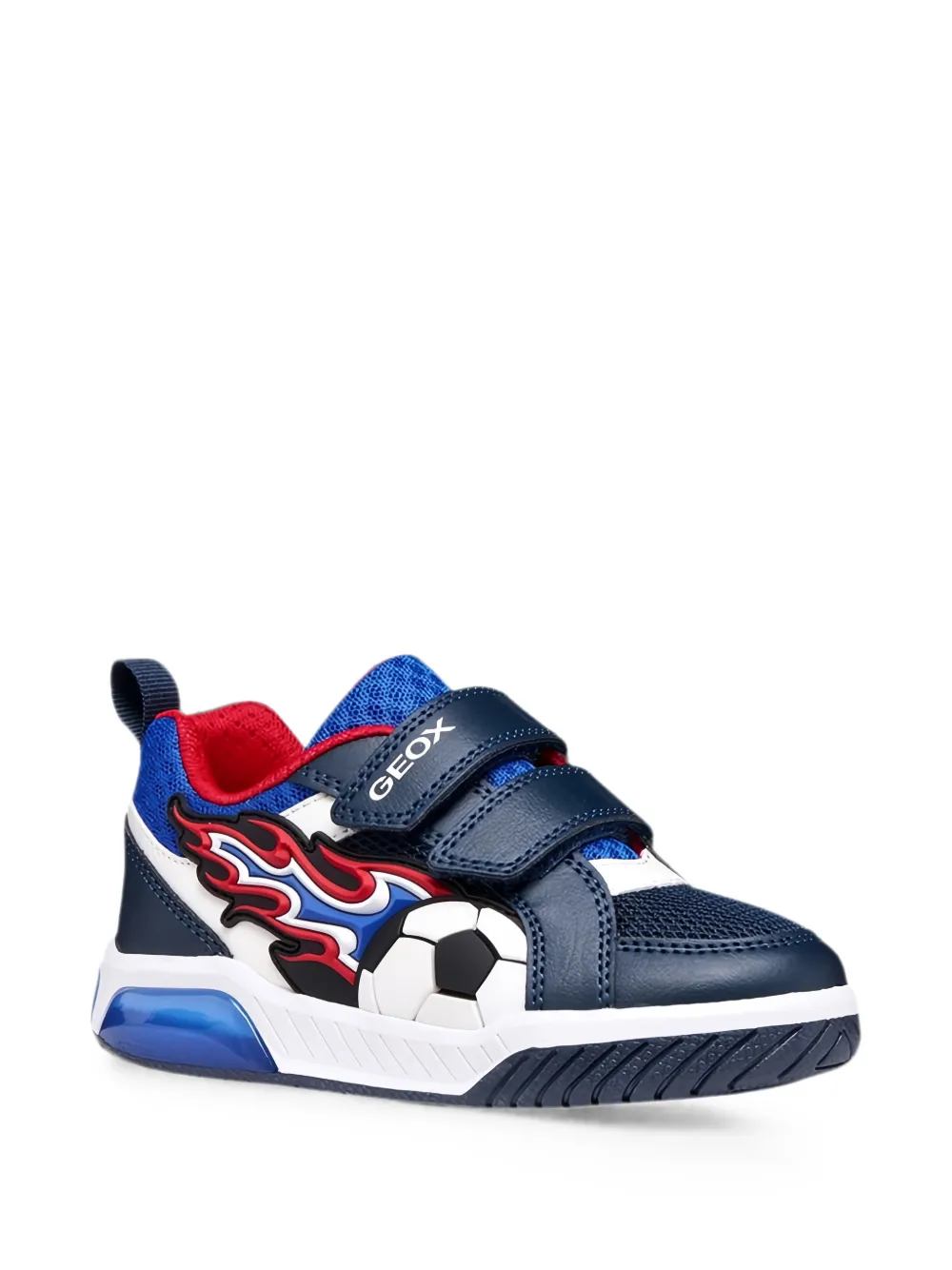 Geox Kids Inek football-patch touch-strap sneakers - Blu