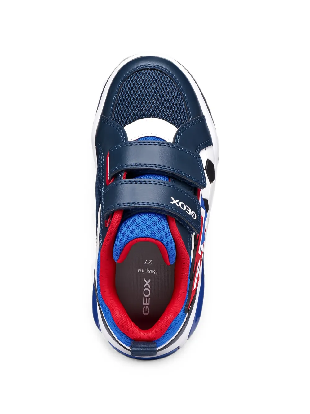 Geox Kids Inek football-patch touch-strap sneakers Blauw