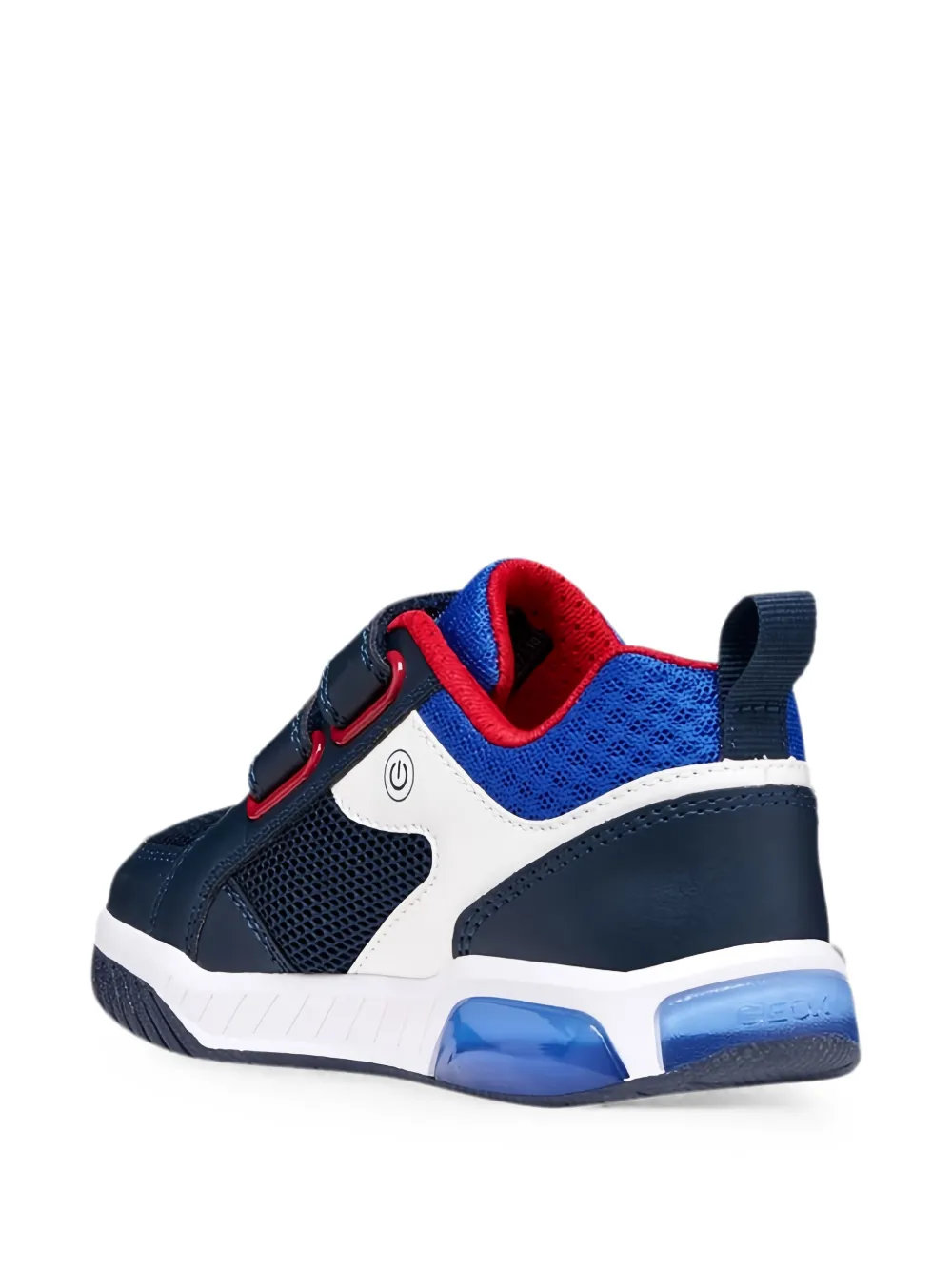 Geox Kids Inek football-patch touch-strap sneakers Blauw