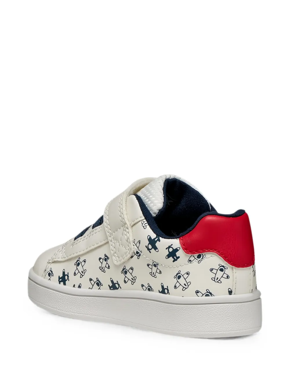 Geox Kids Eclyper aeroplane-print touch-strap sneakers Wit
