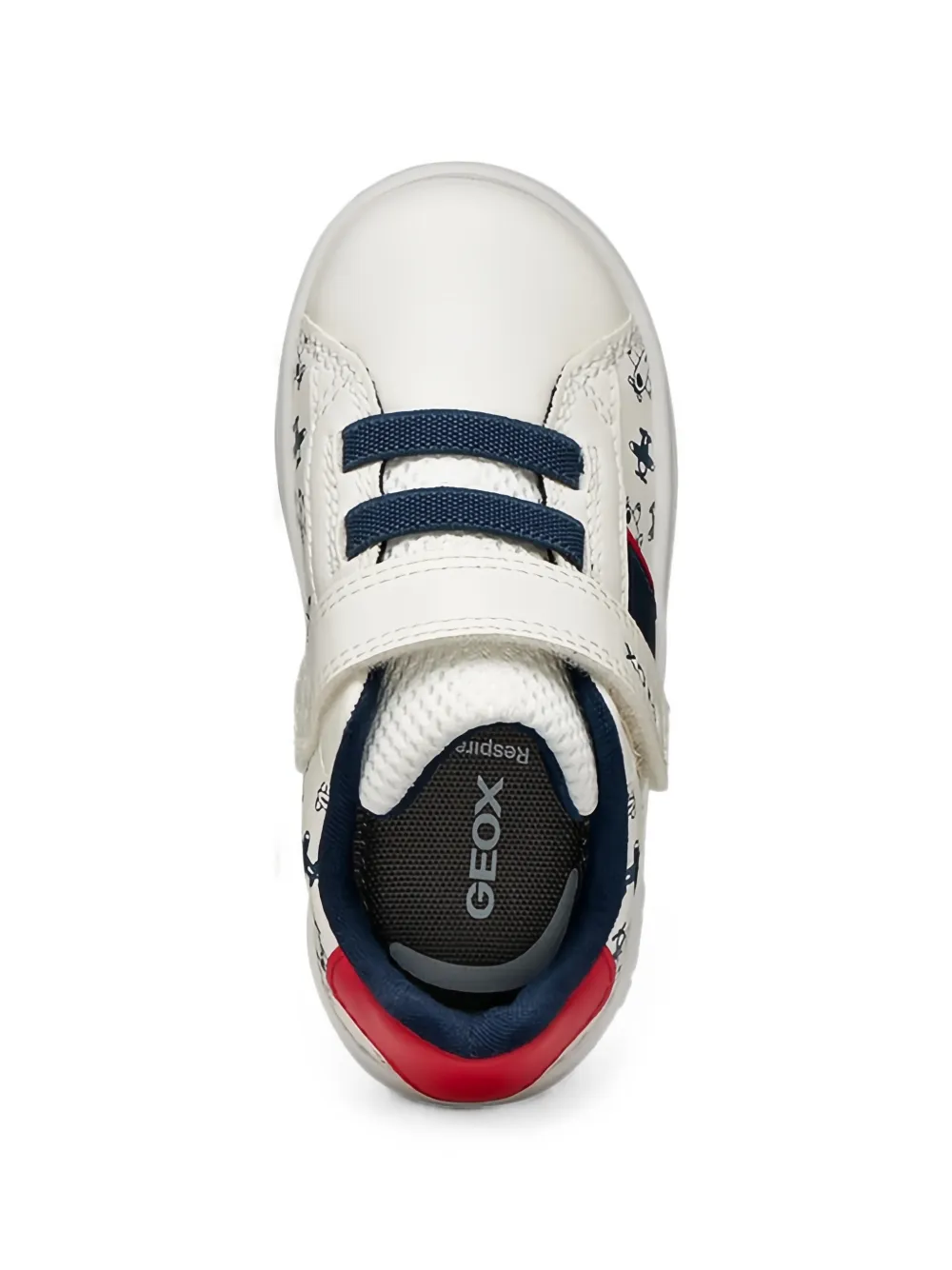 Geox Kids Eclyper aeroplane-print touch-strap sneakers Wit