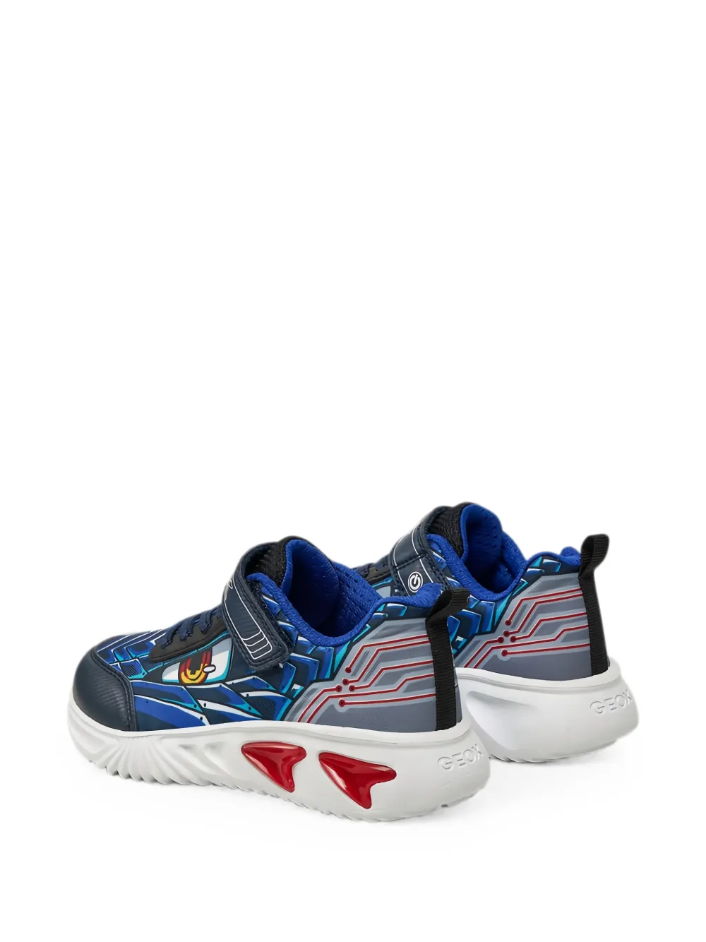 Geox Kids graphic-print touch-strap sneakers Blauw
