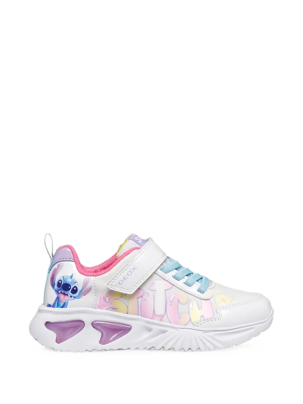 Geox Kids Assister touch-strap printed sneakers Wit
